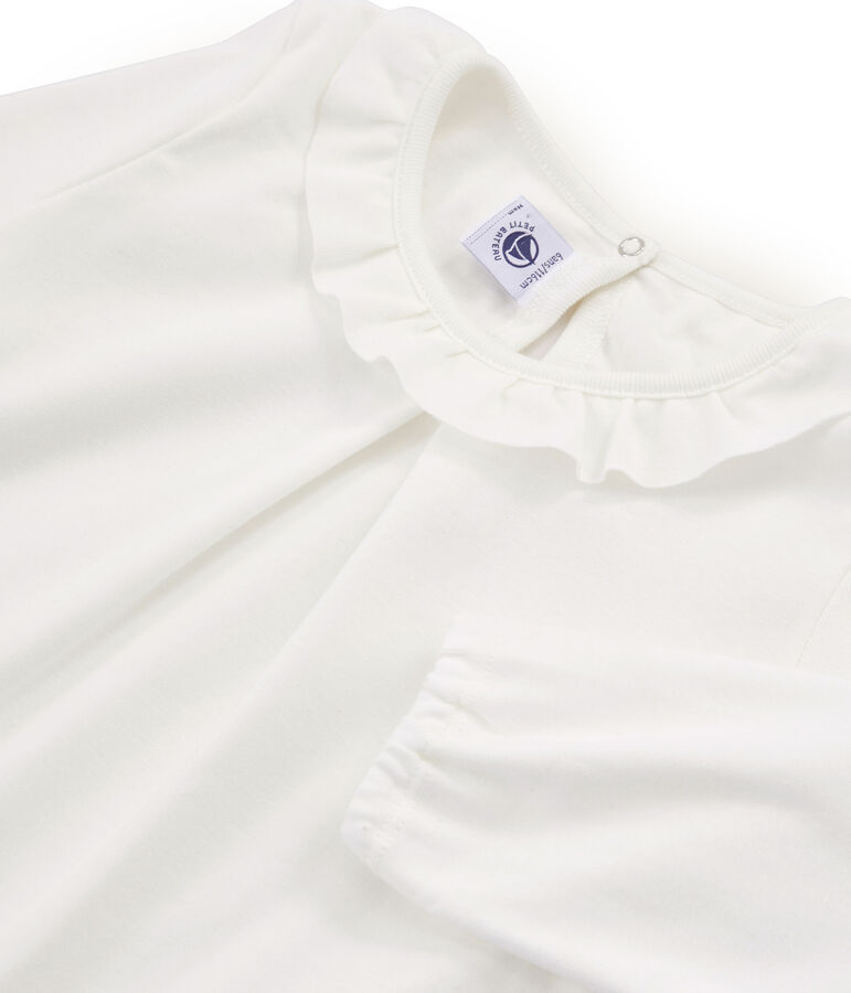 Tee shirt manches longues enfant fille blanc