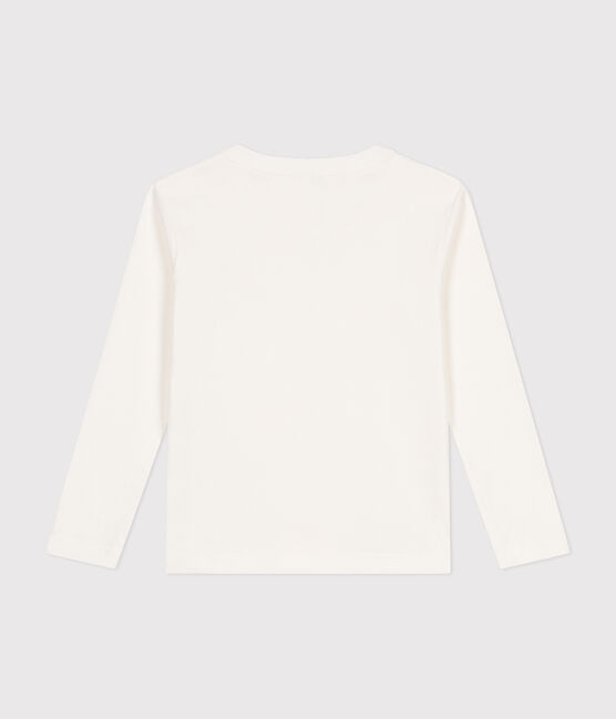 Tee-shirt manches longues en côte enfant fille / garçon blanc MARSHMALLOW