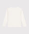 Tee-shirt manches longues en côte enfant fille / garçon blanc MARSHMALLOW