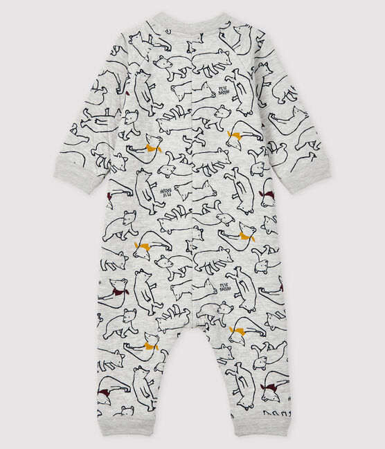 Combinaison longue bébé garçon gris BELUGA/blanc MULTICO
