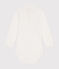 Body manches longues col roulé en coton bébé blanc MARSHMALLOW