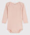 Body manches longues bébé en maille ajourée rose SALINE