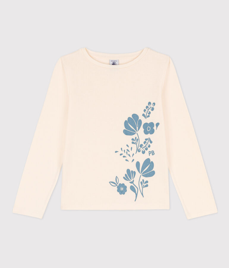 Tee-shirt manches longues en coton enfant fille / gar&ccedil;on blanc AVALANCHE/ ROVER