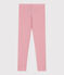 Legging enfant en coton uni rose CHARME