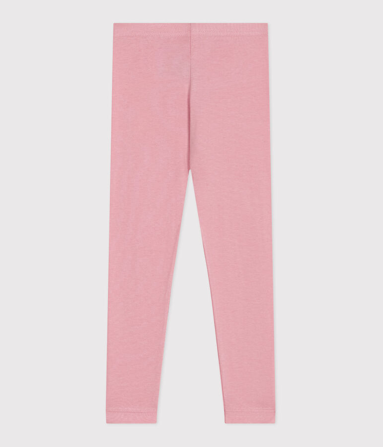 Legging enfant en coton uni rose CHARME