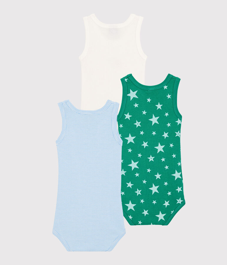 Lot de 3 bodies sans manches b&eacute;b&eacute; multicouleur