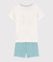 Pyjacourt motif fruits petit garçon en coton blanc MARSHMALLOW/blanc MULTICO
