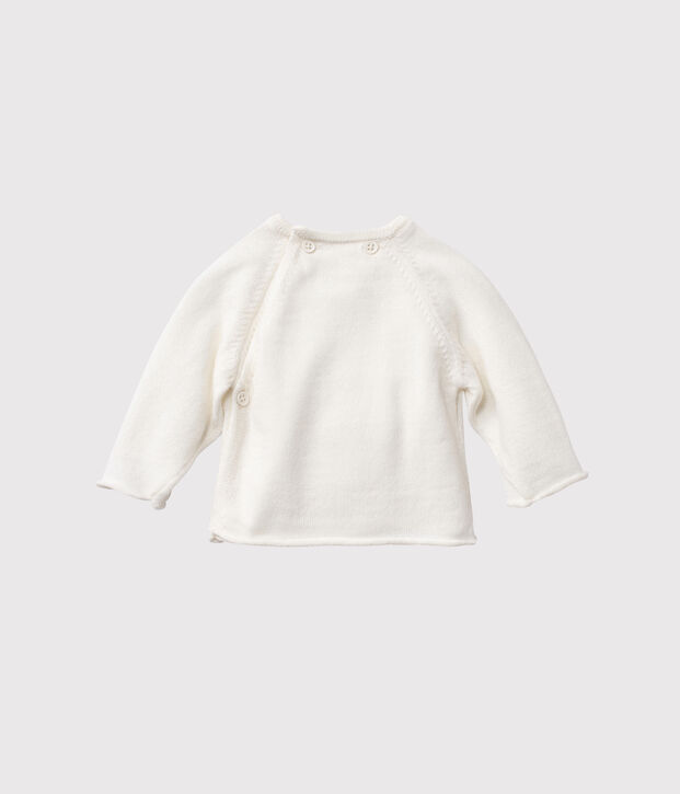 Brassi&egrave;re b&eacute;b&eacute; en laine et coton blanc