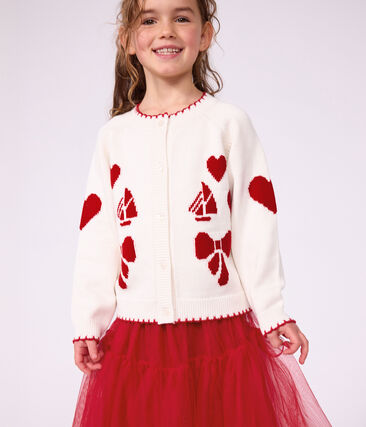 Cardigan enfant en laine et coton à motifs