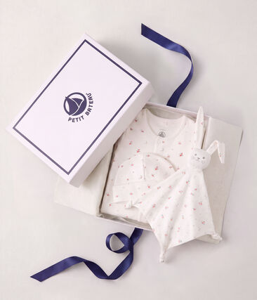 Coffret cadeau naissance en coton imprimé fleuri