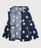 Coupe-vent mi-long polyester recyclé enfant fille bleu MEDIEVAL/blanc MARSHMALLOW