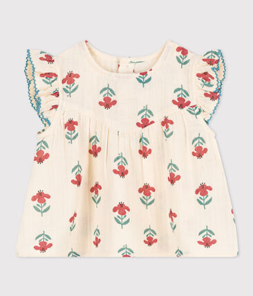calypso_jour - Blouse manches courtes bébé en gaze de coton imprimé