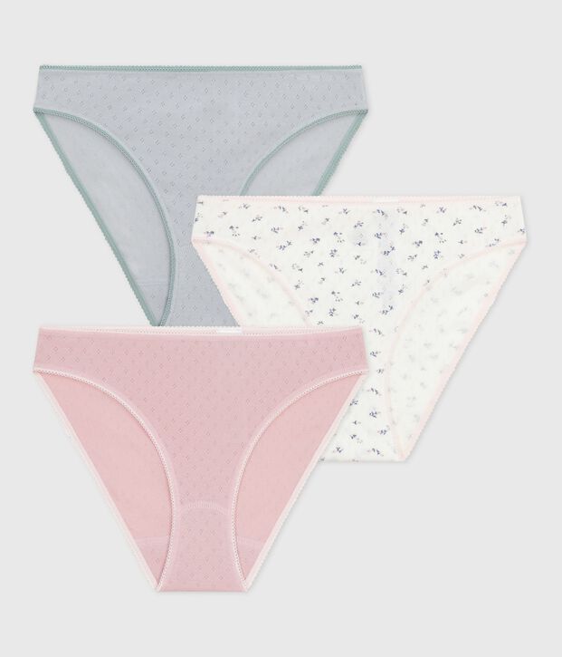 Lot de culottes femme en coton ajour&eacute; multicouleur