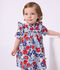 Robe b&eacute;b&eacute; en coton manches courtes et son bloomer imprim&eacute;s fleurs blanc/multicouleur