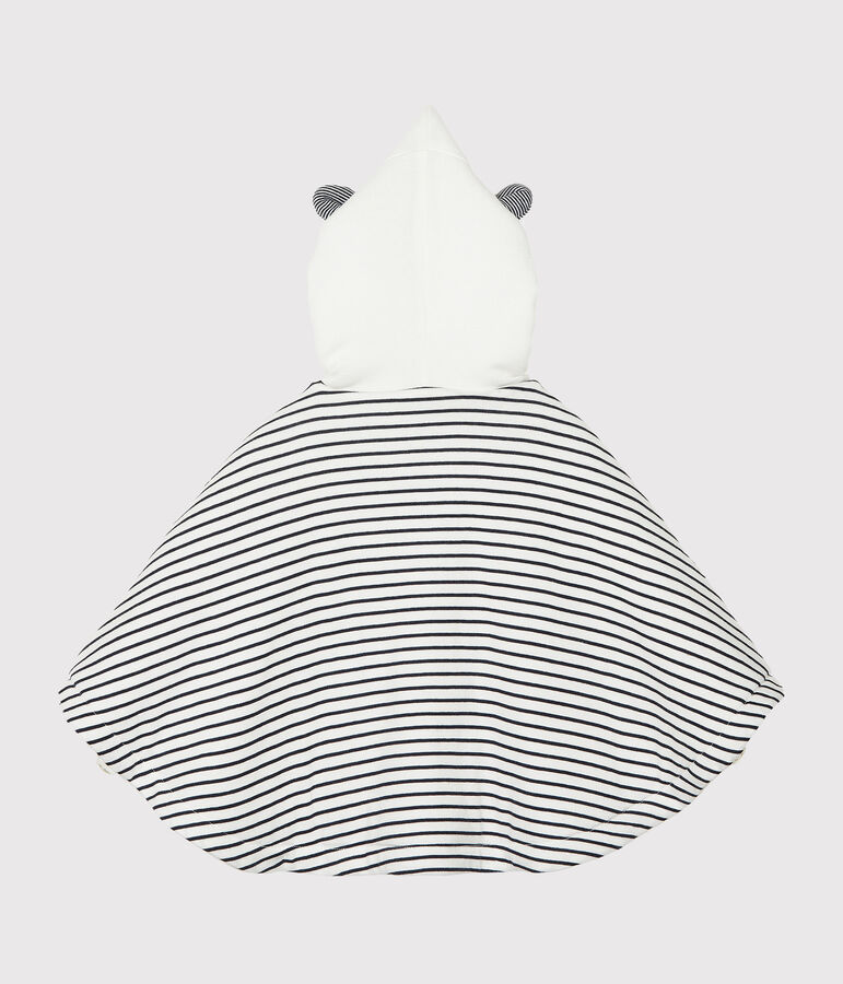 Cape iconique b&eacute;b&eacute; mixte en c&ocirc;te ouatin&eacute;e blanc/bleu