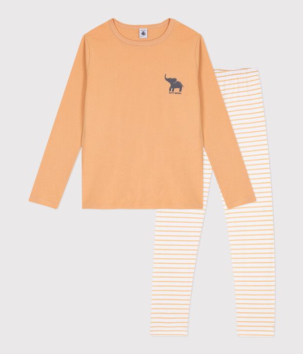 Pyjama en coton enfant beige/multicouleur