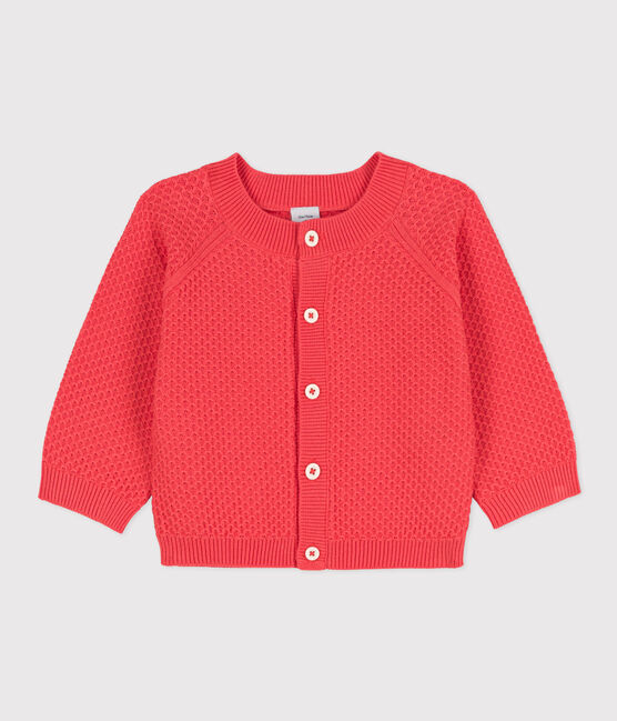 Cardigan bébé en tricot de coton orange JUPITER