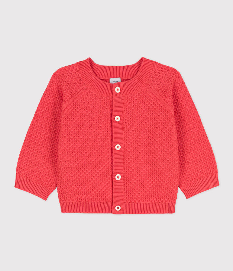 Cardigan b&eacute;b&eacute; en tricot de coton orange JUPITER