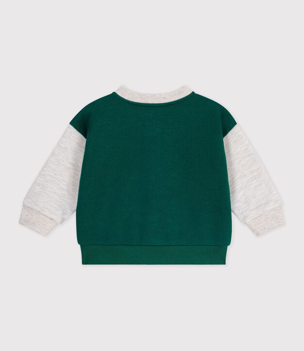 Teddy b&eacute;b&eacute; en coton bicolore vert/beige
