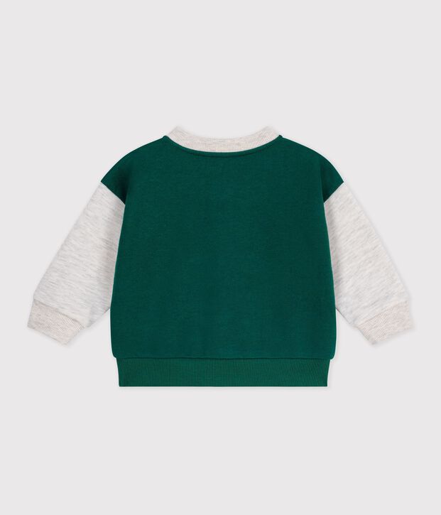 Teddy b&eacute;b&eacute; en coton bicolore vert/beige