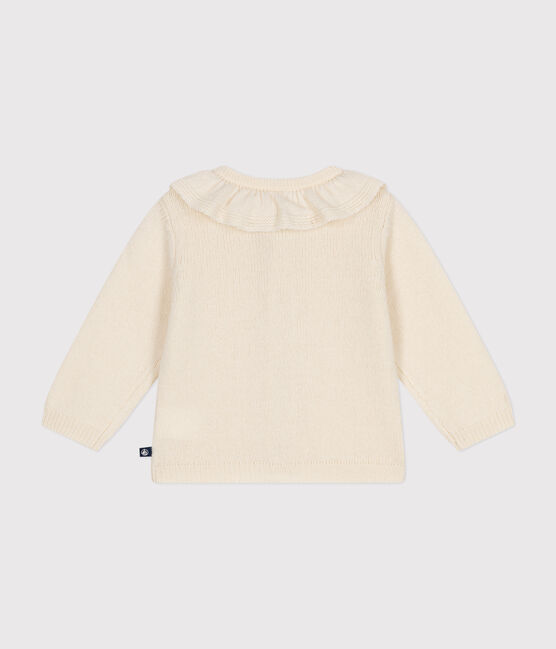 Cardigan à collerette en tricot contenant de la laine écru AVALANCHE