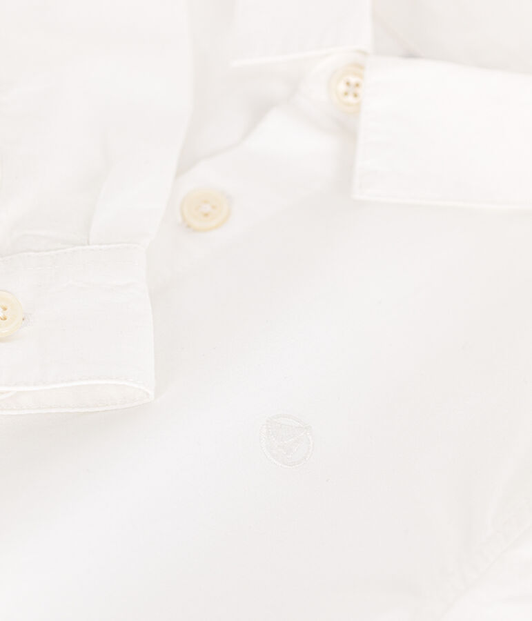 Chemise en popeline enfant gar&ccedil;on blanc ECUME