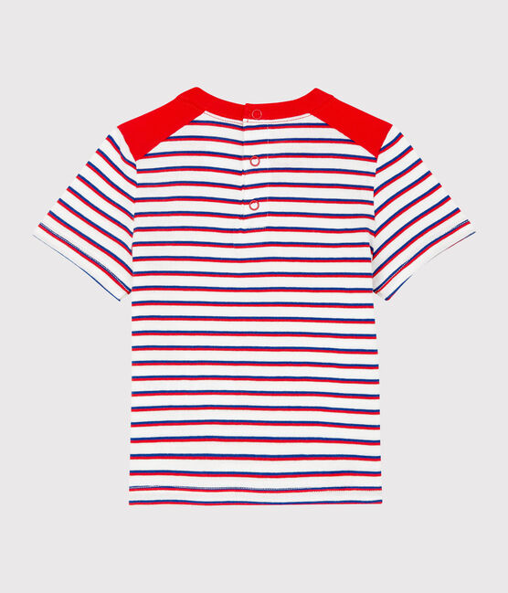 Tee shirt rayé bébé garçon blanc MARSHMALLOW/blanc MULTICO