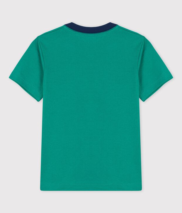 T-shirt manches courtes en coton enfant gar&ccedil;on vert