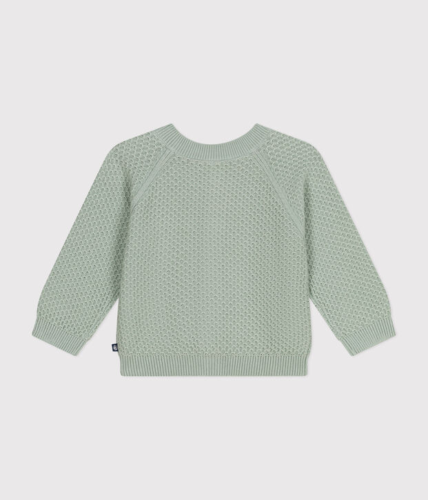 Cardigan en tricot de coton b&eacute;b&eacute; vert