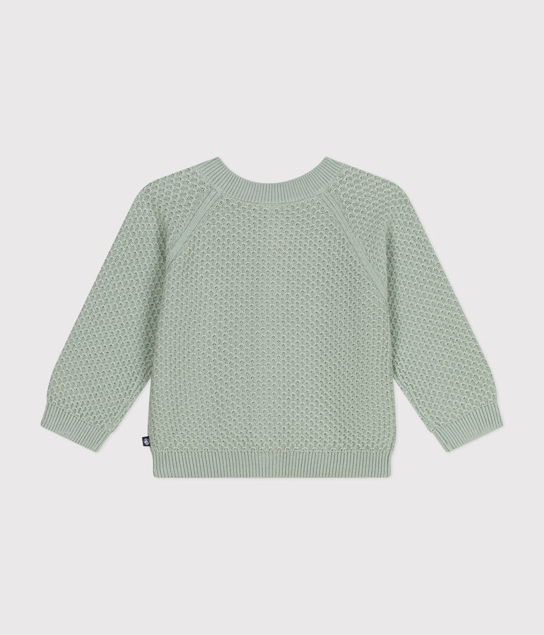 Cardigan en tricot de coton b&eacute;b&eacute; vert HERBIER