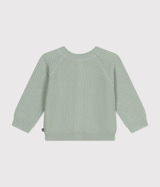 Cardigan en tricot de coton bébé vert HERBIER