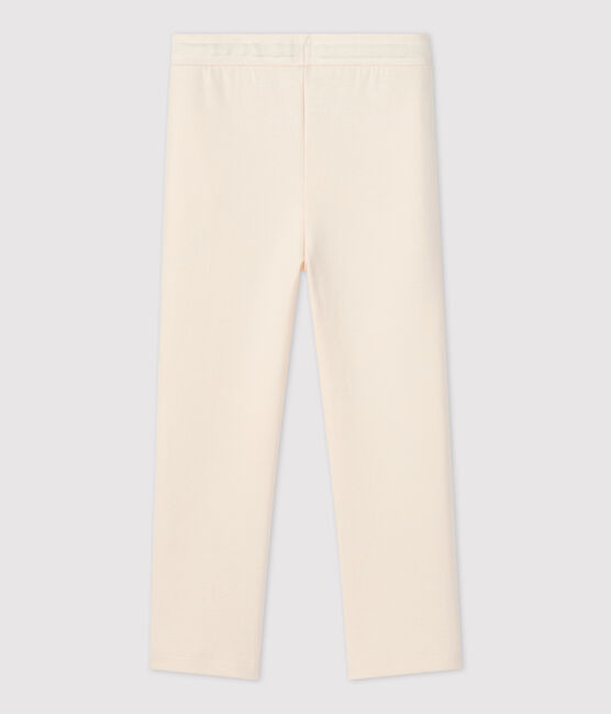 Pantalon confortable en coton enfant fille écru AVALANCHE