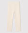 Pantalon confortable en coton enfant fille écru AVALANCHE