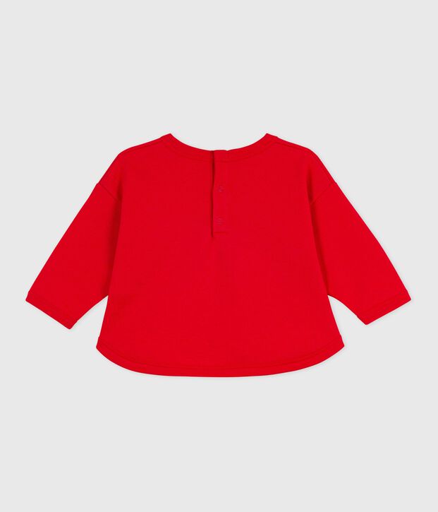 Sweatshirt b&eacute;b&eacute; en coton &agrave; motif rouge
