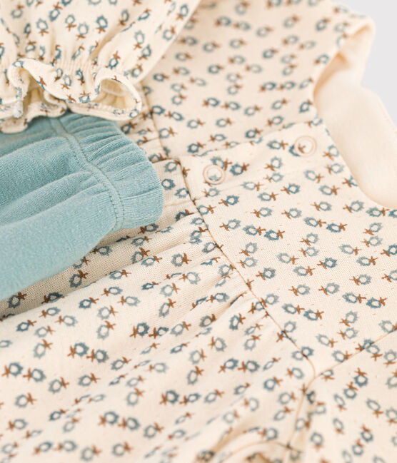 Robe en tubique et legging bébé blanc AVALANCHE/ MULTICO