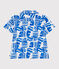 Chemise enfant en coton manches courtes imprimée bleu MARSHMALLOW/ PORCELANA
