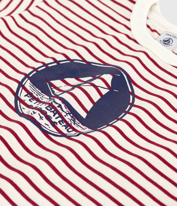 Tee-shirt enfant &agrave; manches courtes imprim&eacute; rouge/rouge