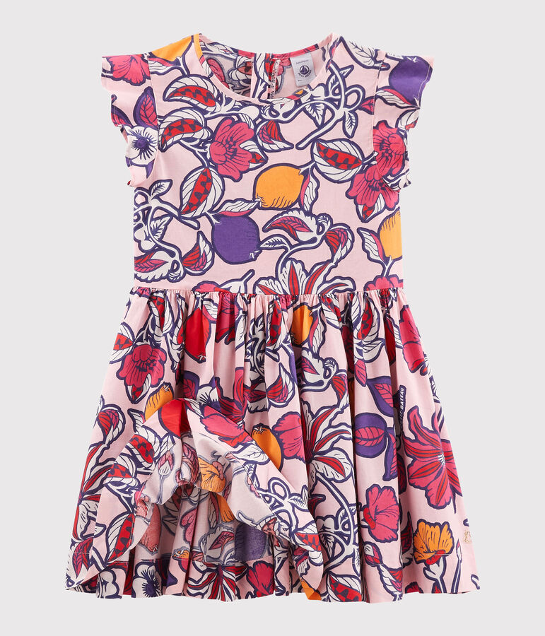 Robe enfant fille rose/multicouleur