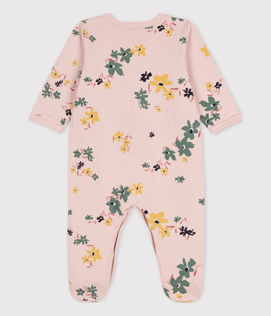 Dors-bien fleur bébé en tubique rose SALINE/blanc MULTICO