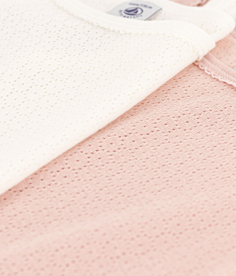 Lot de 2 chemises &agrave; bretelles unies en coton ajour&eacute; petite fille variante 1