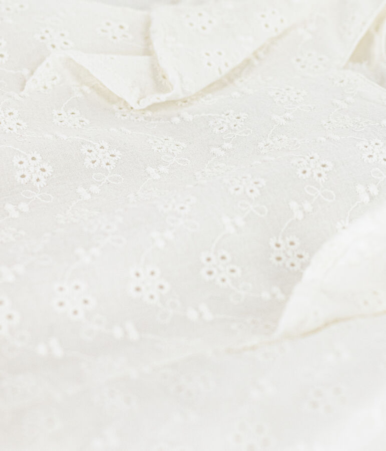 Robe en broderie anglaise enfant fille blanc MARSHMALLOW