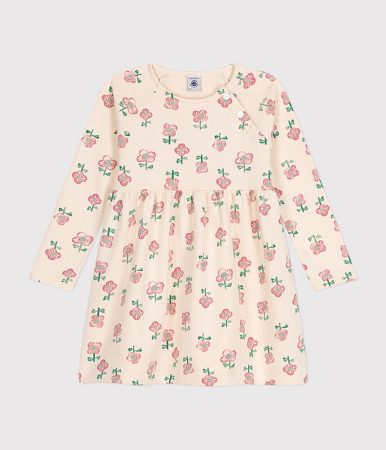Robe manches longues en molleton enfant fille blanc AVALANCHE/ MULTICO