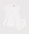 Robe et bloomer en coton piqué bébé blanc ECUME