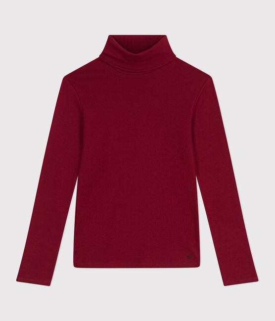 Sous-pull femme l'iconique en coton AMARANTE
