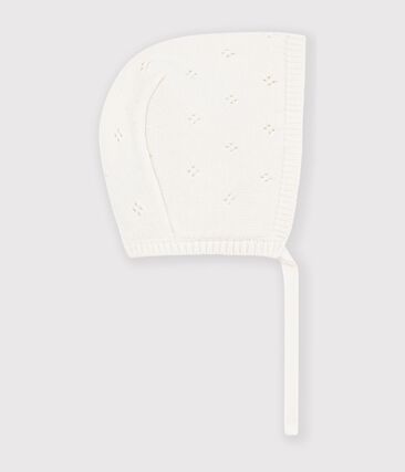 Bonnet bébé en tricot ajourée