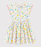 Robe manches courtes en popeline enfant fille blanc MARSHMALLOW/blanc MULTICO