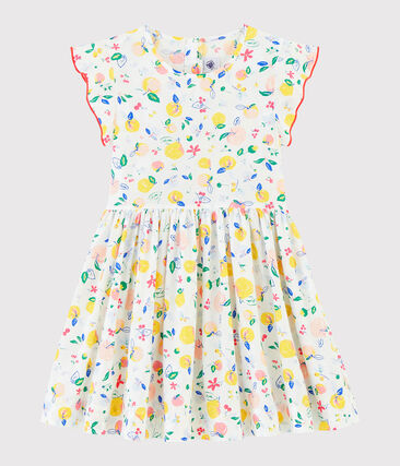 Robe manches courtes en popeline enfant fille