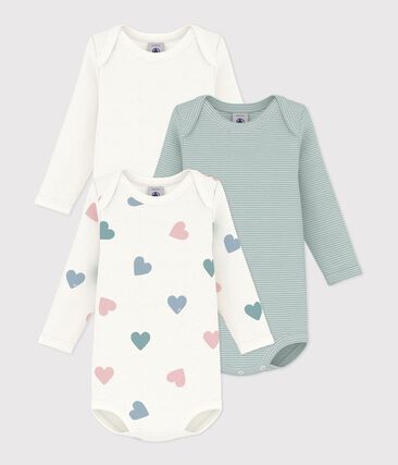 Lot de bodies manches longues en coton imprimé à fleurs bébé