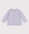 Cardigan bébé en tricot de coton uni violet PARME