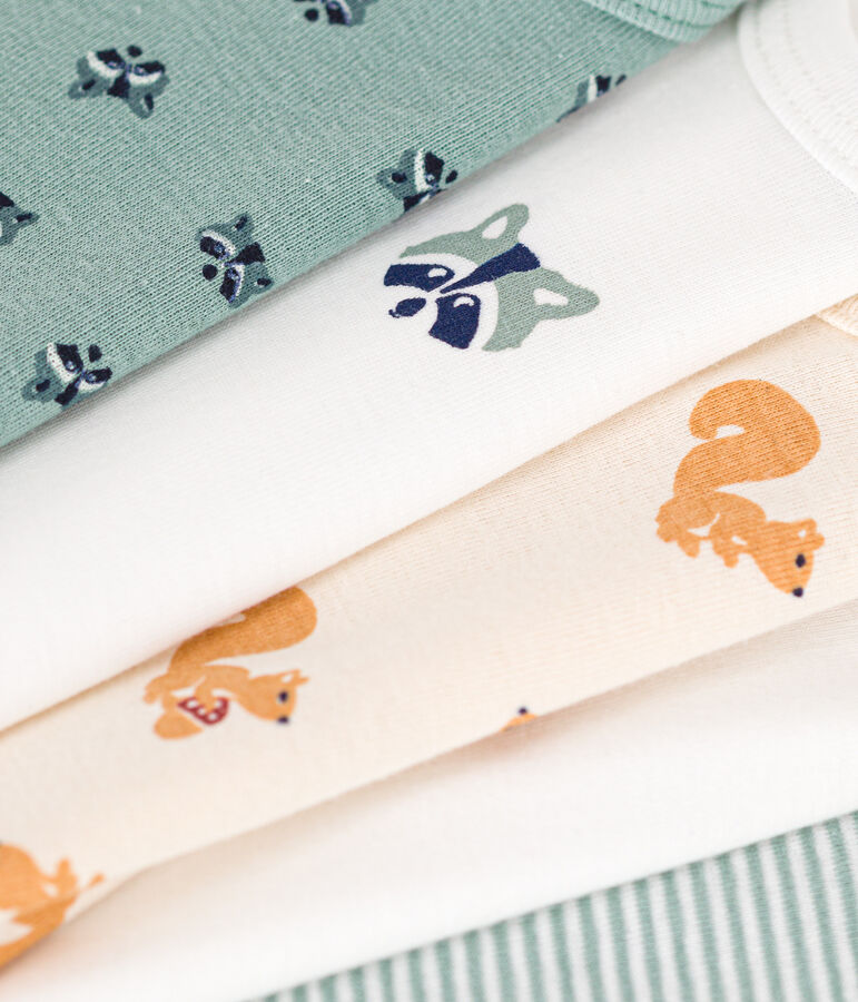 Lot de 5 bodies manches longues imprim&eacute; riton en coton b&eacute;b&eacute; variante 1